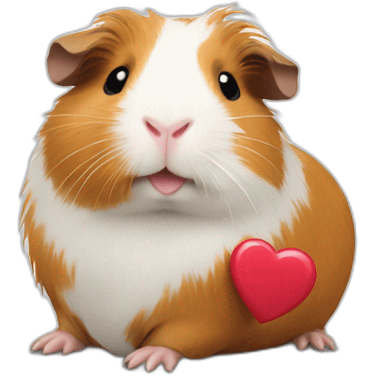 guinea pig holding a heart emoji