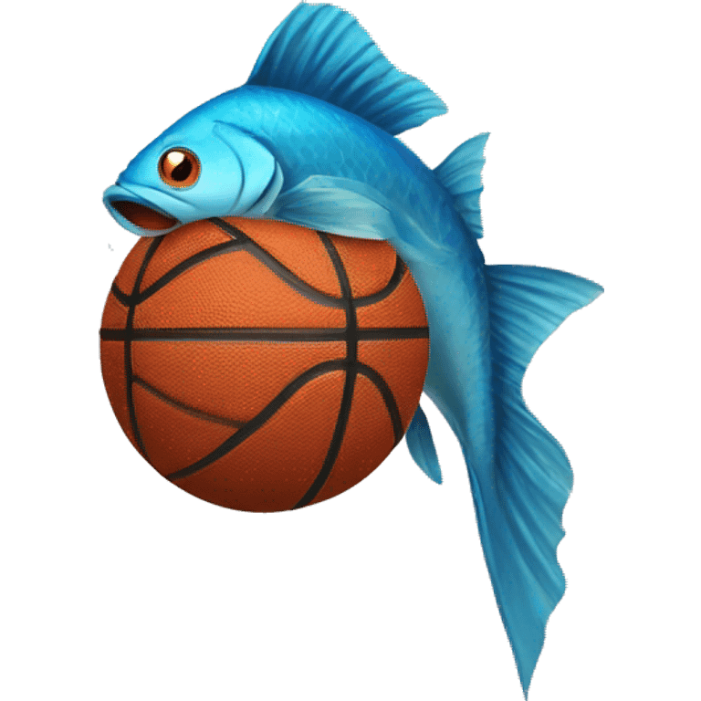 Fish with basketball emoji