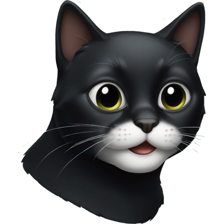 Black cat with white mouth emoji