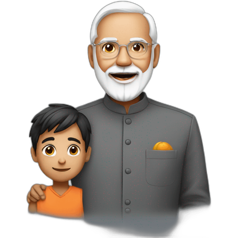 Modi with small boy emoji