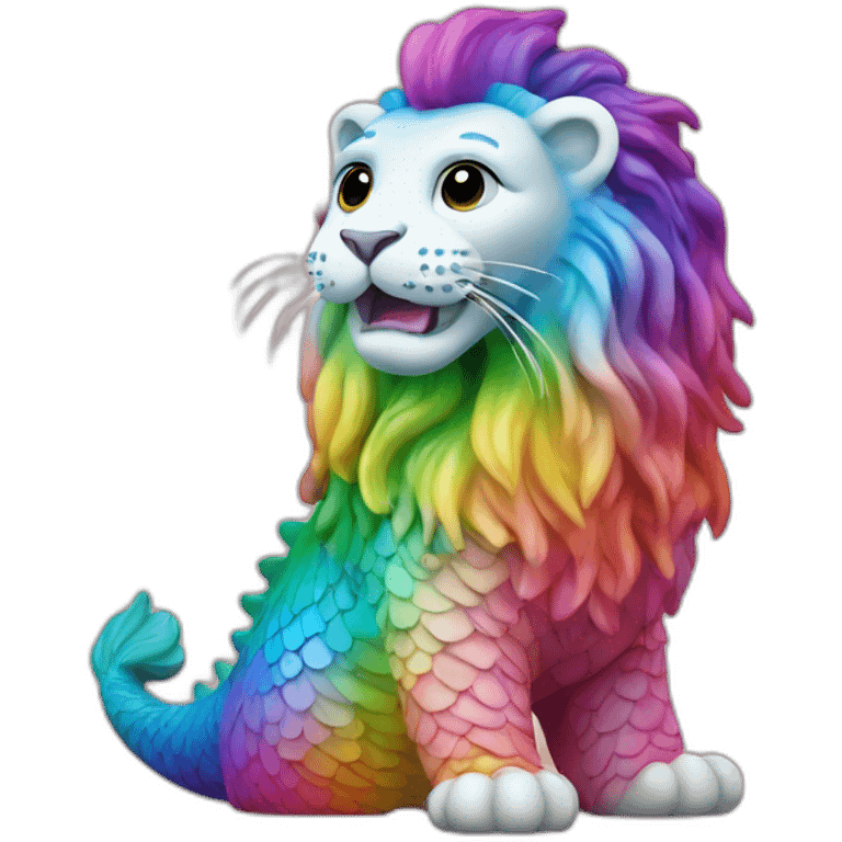 Merlion in rainbow colours emoji