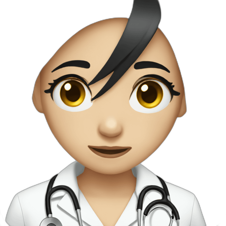 doctor girl with dark hair crying tears emoji