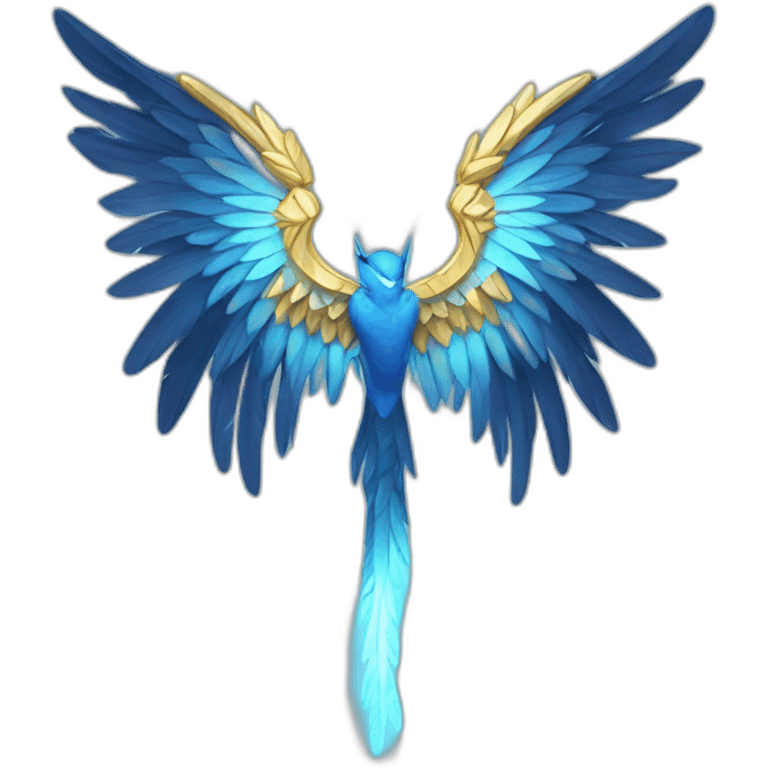 blue lighting electric feathered wings emoji