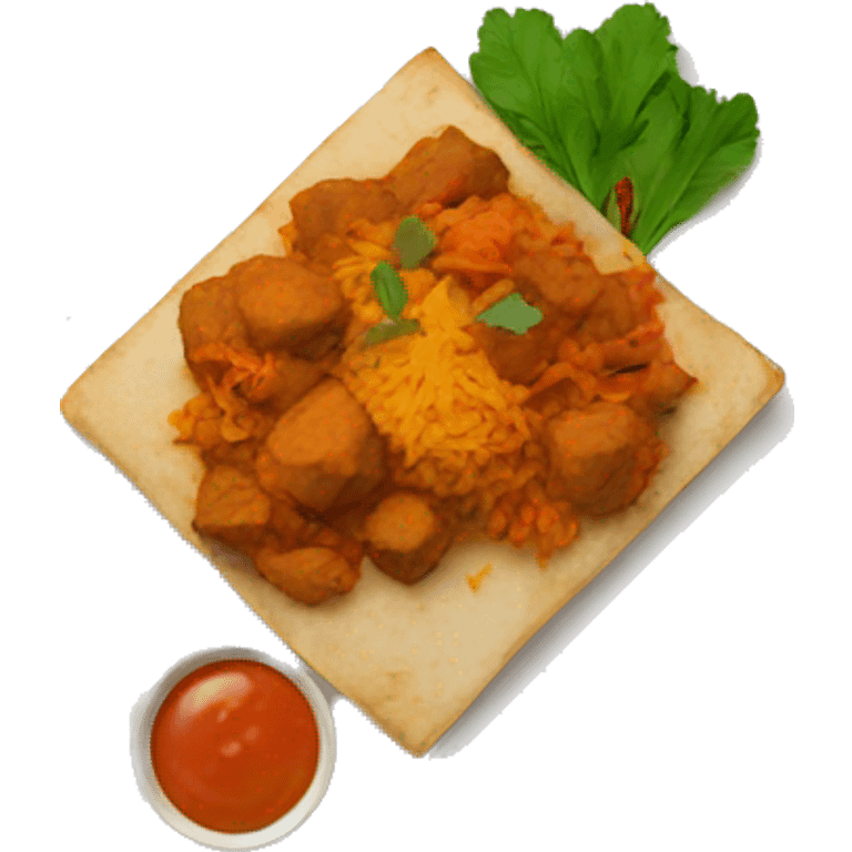 a plate of indian food emoji