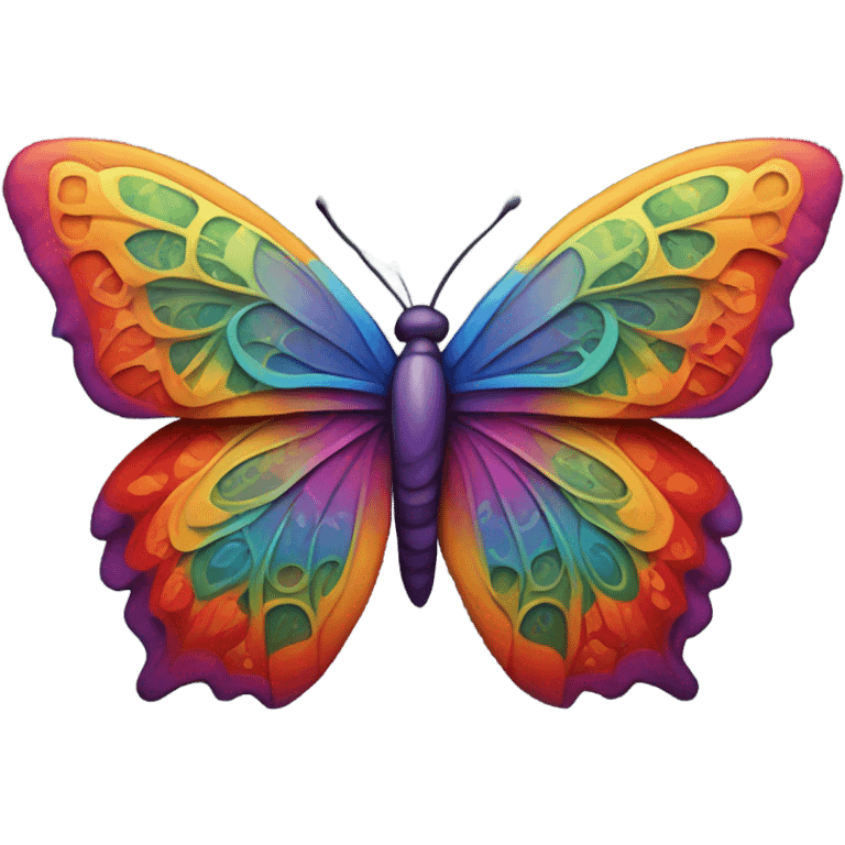 Butterfly with rainbow wings emoji