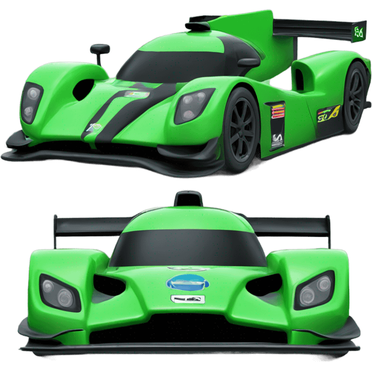 black and green racecar emoji