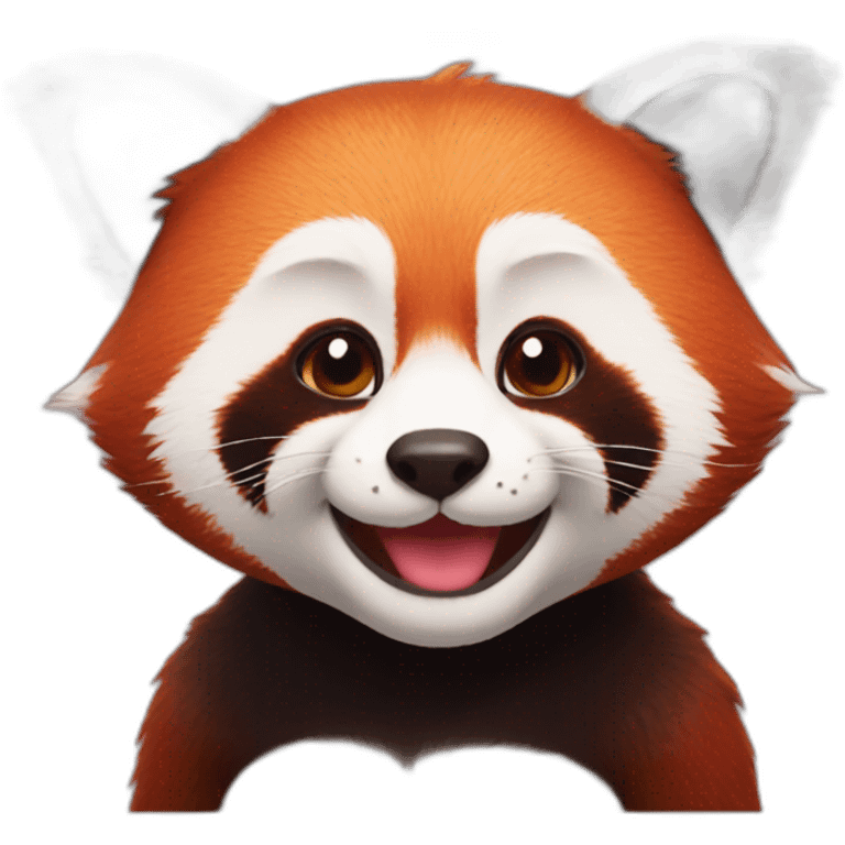 Red panda in love emoji