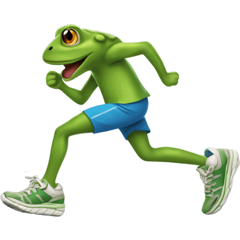 Quick running frog with sneakers emoji