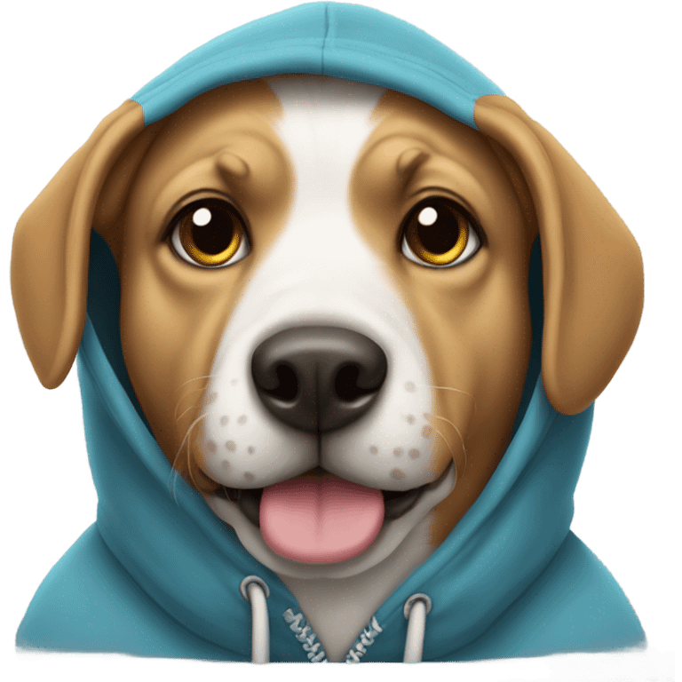 Dog wearing hoodie emoji