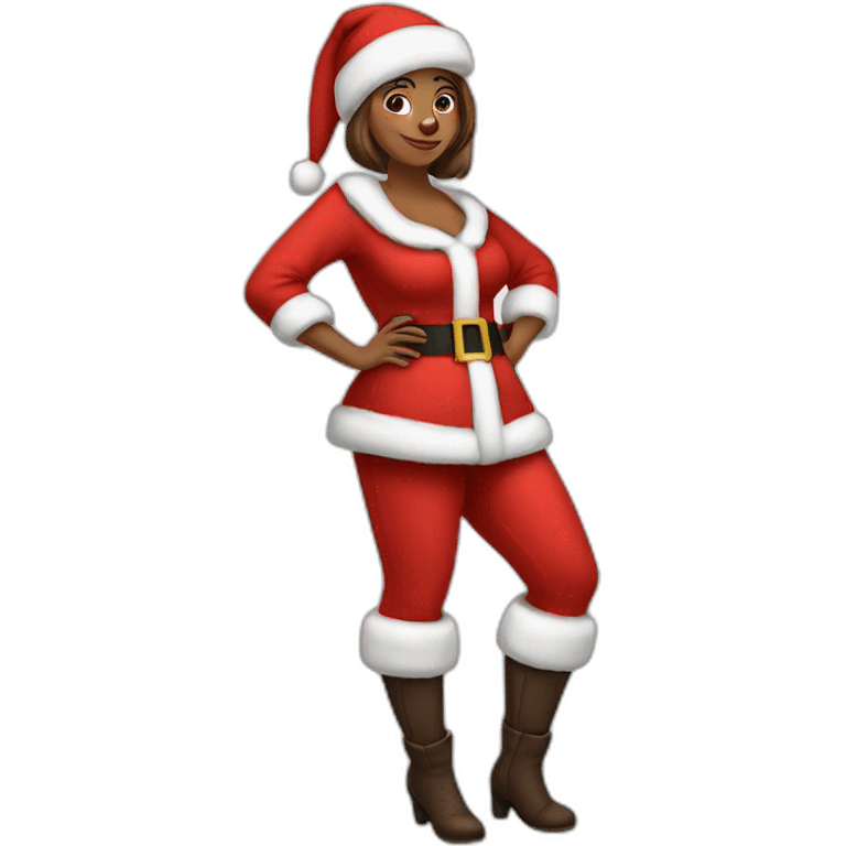 woman dressed as santa for christmas who strikes the pose full height emoji