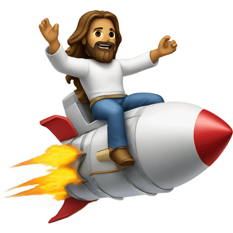 Jesus riding a rocket ship boom! emoji