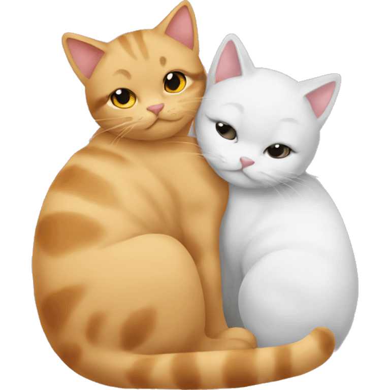 2 cats cuddling emoji