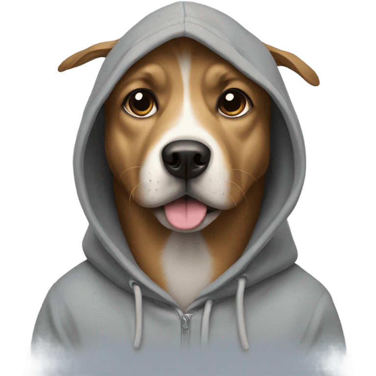 Dog wearing a hoodie emoji