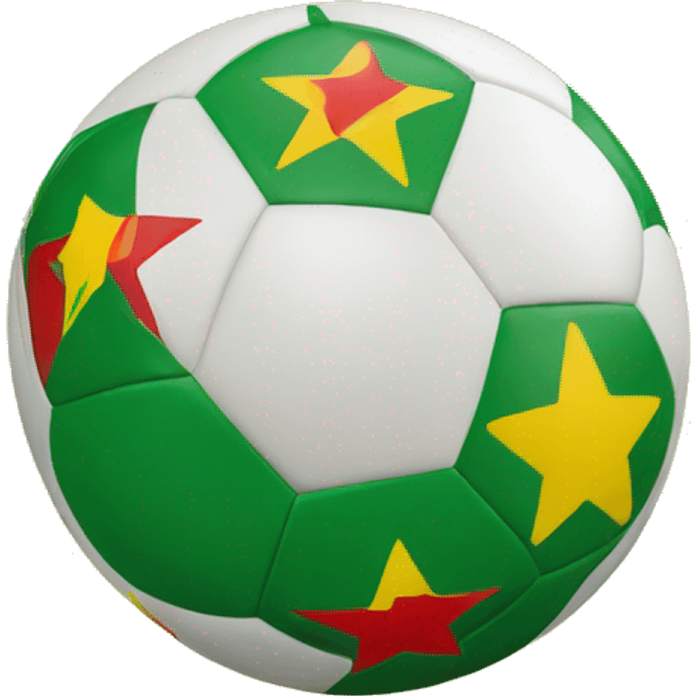 Soccer ball giant yellow with green/red stars emoji