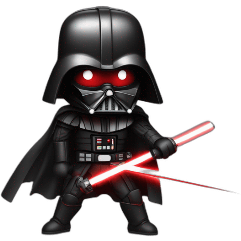 dark vador qui tien un sabre laser rouge en position de combat emoji