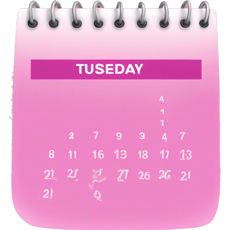 pink calendar that says TUESDAY  emoji