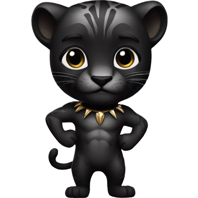 A black panther holding the number 0 in its paws emoji