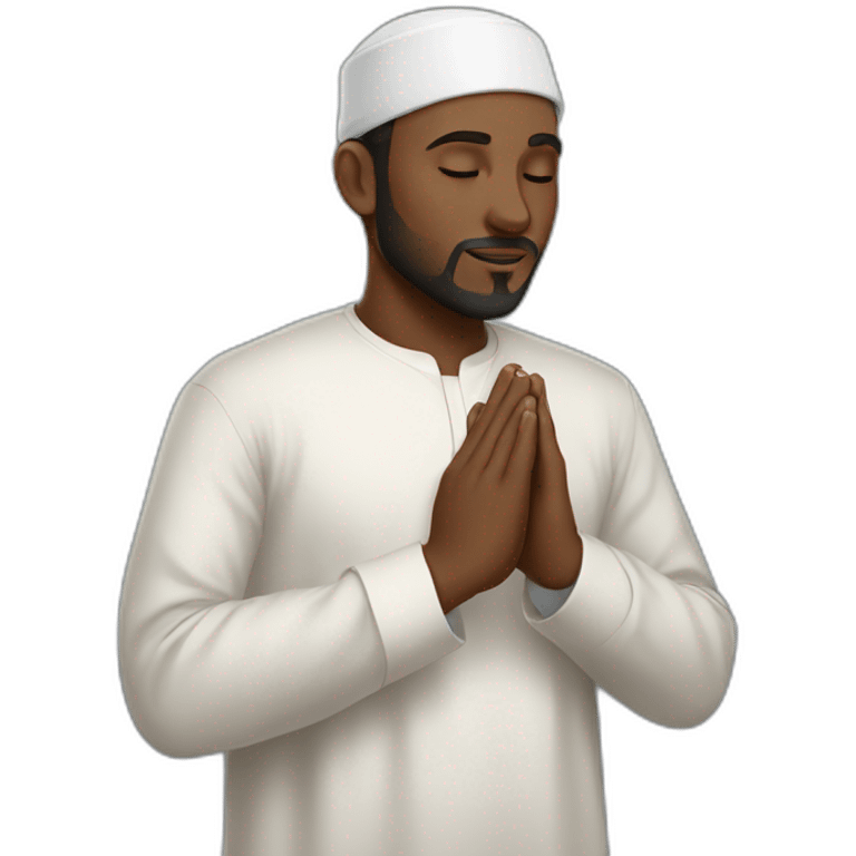 Muslim man praying black tuban emoji