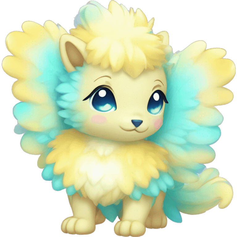 Shiny Innocent Shy Baby Sparkly Colorful Pastel Fluffy beautiful fantasy Kawaii Ethereal Sona Fakemon-animal Full Body emoji