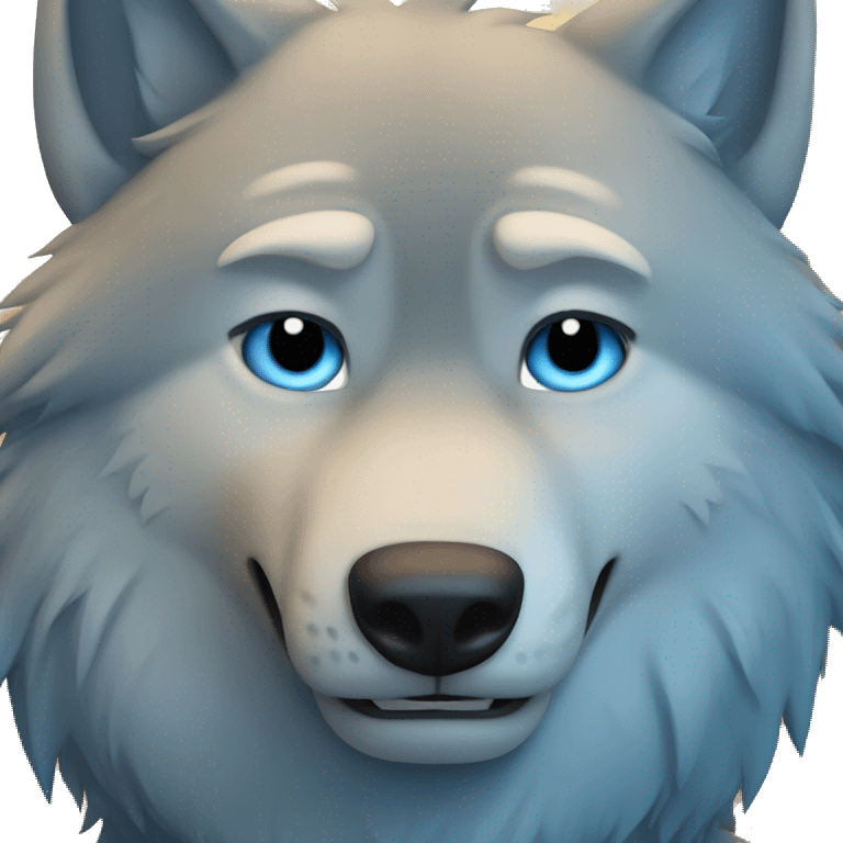 Blue wolf cries  emoji