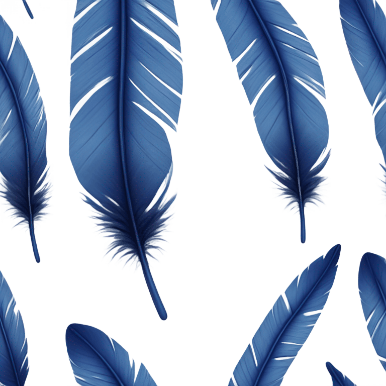 Realistic navi blue feather emoji