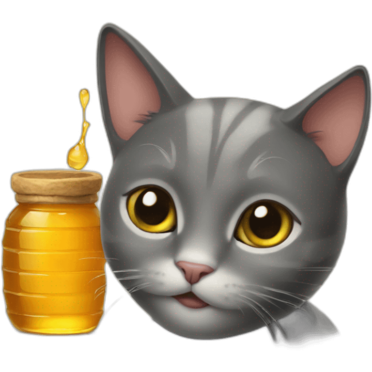 CAT and honey emoji