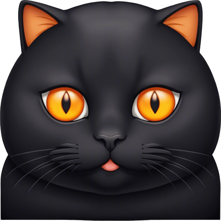 Fat Black Cat  emoji