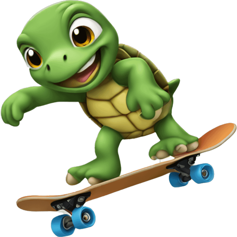 Turtle skateboarding emoji