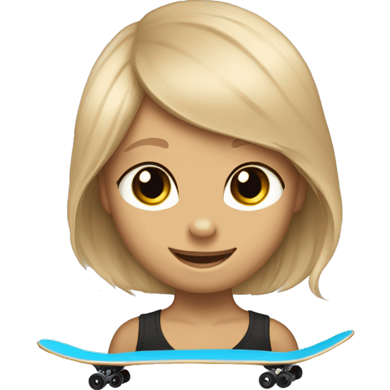 Blonde hair otter on surfskate emoji