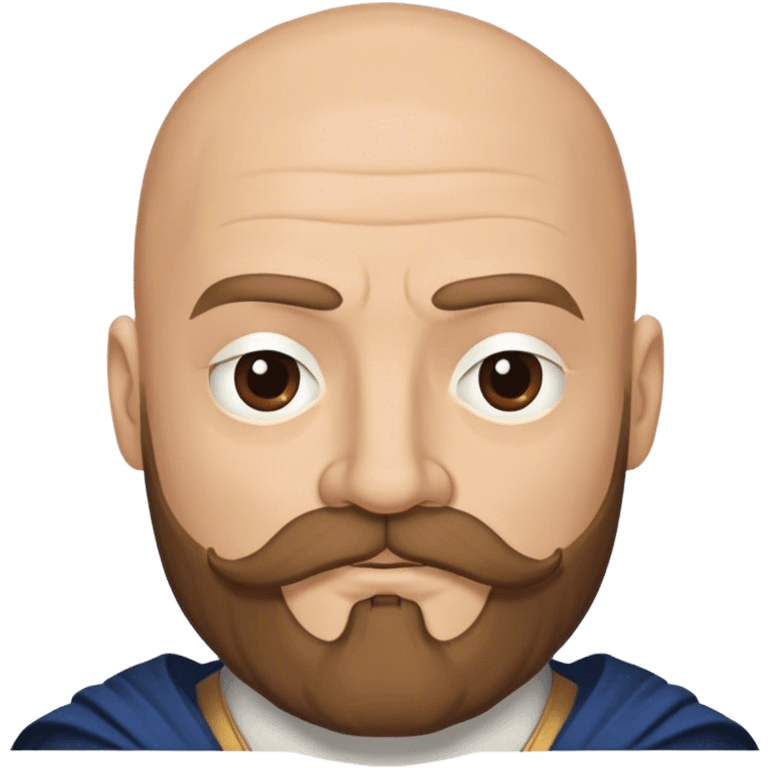 Mace Tyrell from game of thrones, have mustache and brown beard, half bald emoji