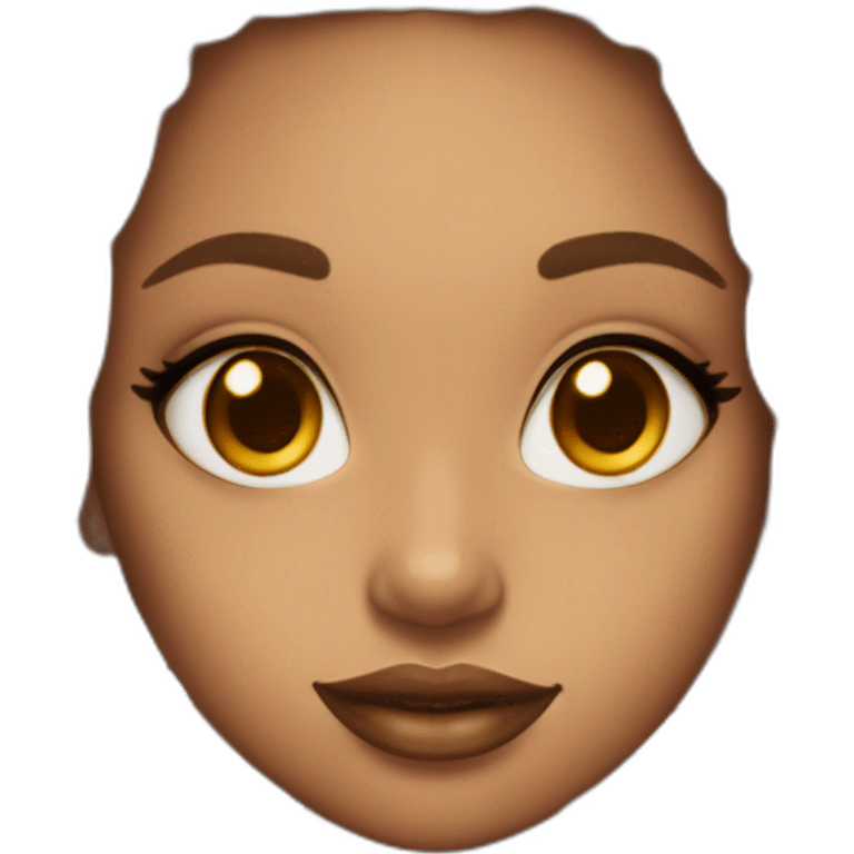 Emoji girl with honey tone skin with box braids and big lips with lip liner and almond eyes emoji