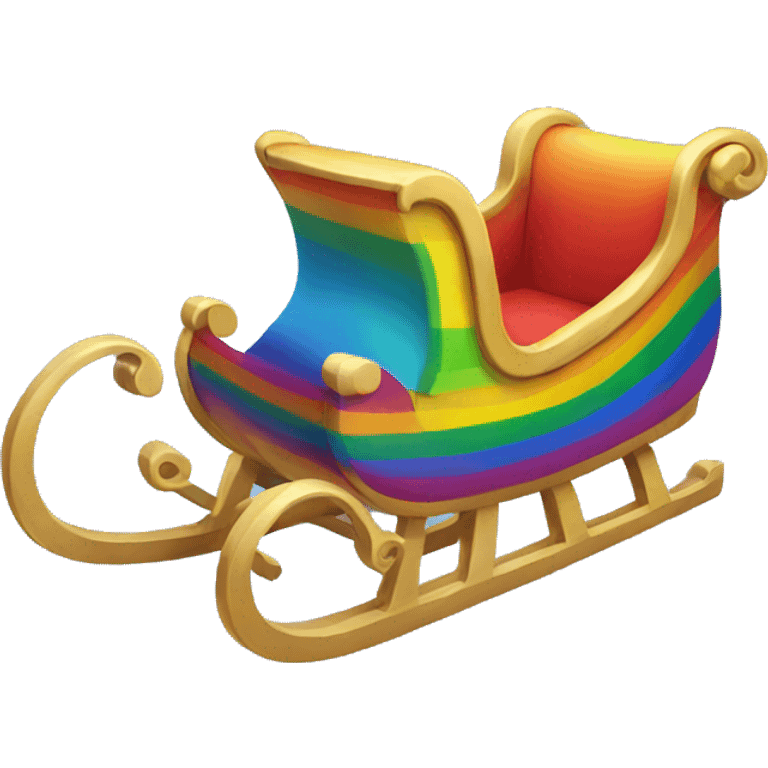 Rainbow sleigh emoji