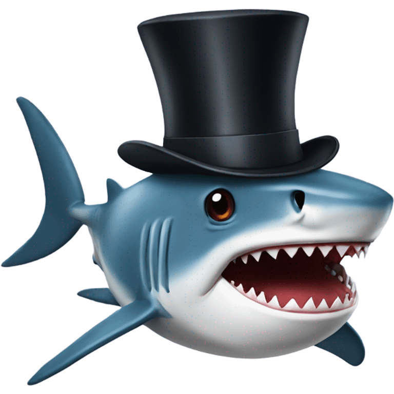 Shark with a top hat emoji