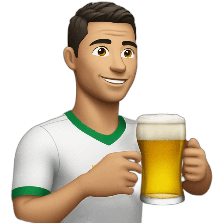 Cristiano drinking beer emoji