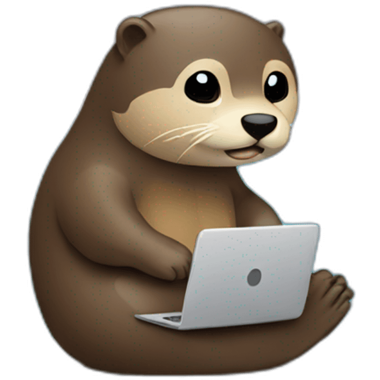 Coding otter with laptop emoji