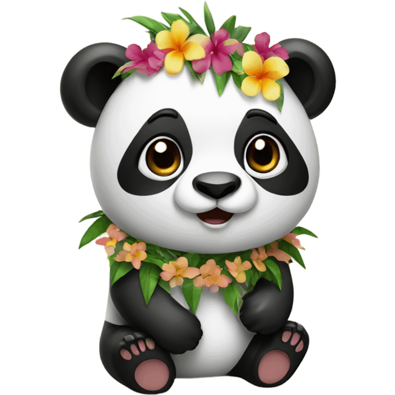 Panda with Hawaiian lei  emoji