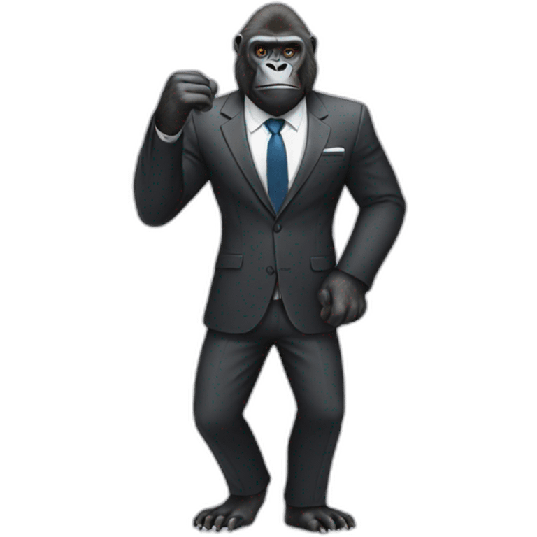 Gorilla wearing suit emoji