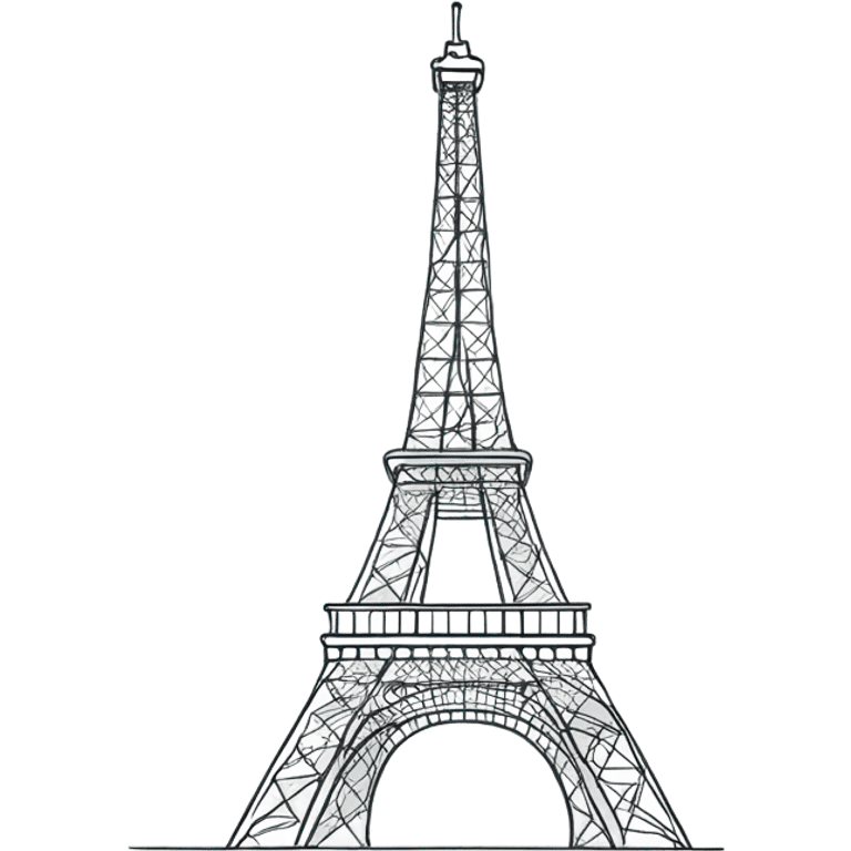 Eiffel Tower line art emoji