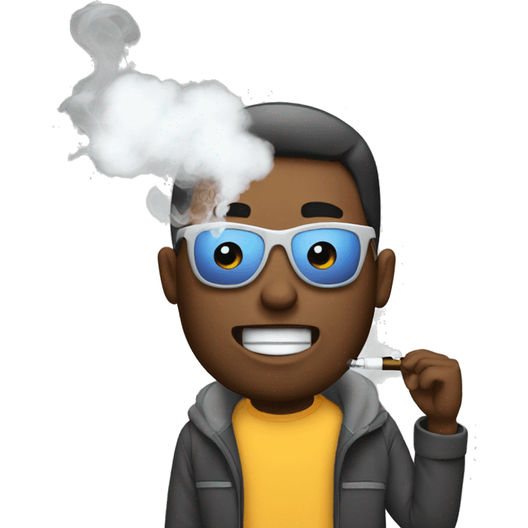 a white male vaping emoji