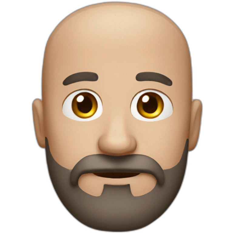 bald man with moustache and beard emoji