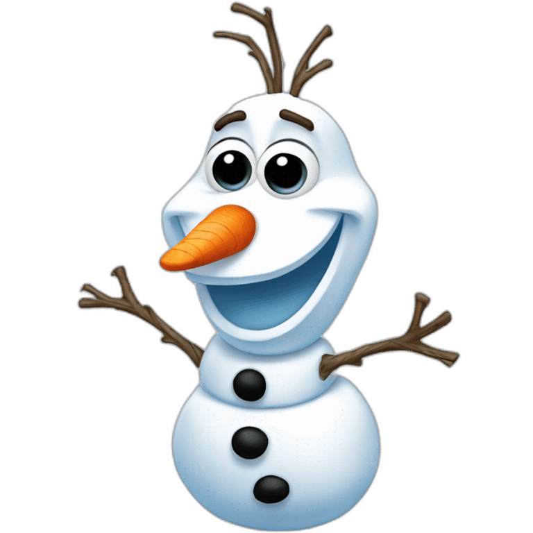 olaf snowman, frozen, happy emoji