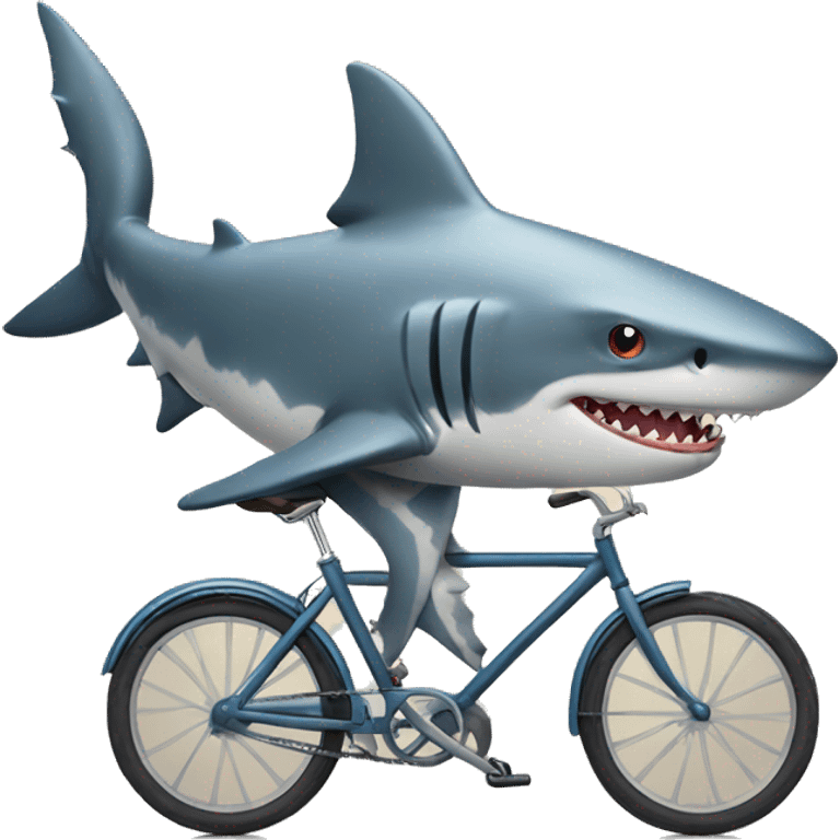 Shark riding a bike  emoji