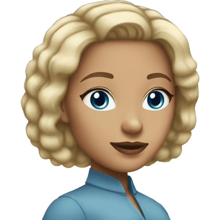 light skin blue eyes bob hair business women emoji