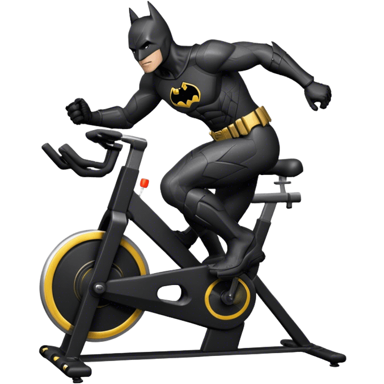 black Batman suit on a spinning bike emoji