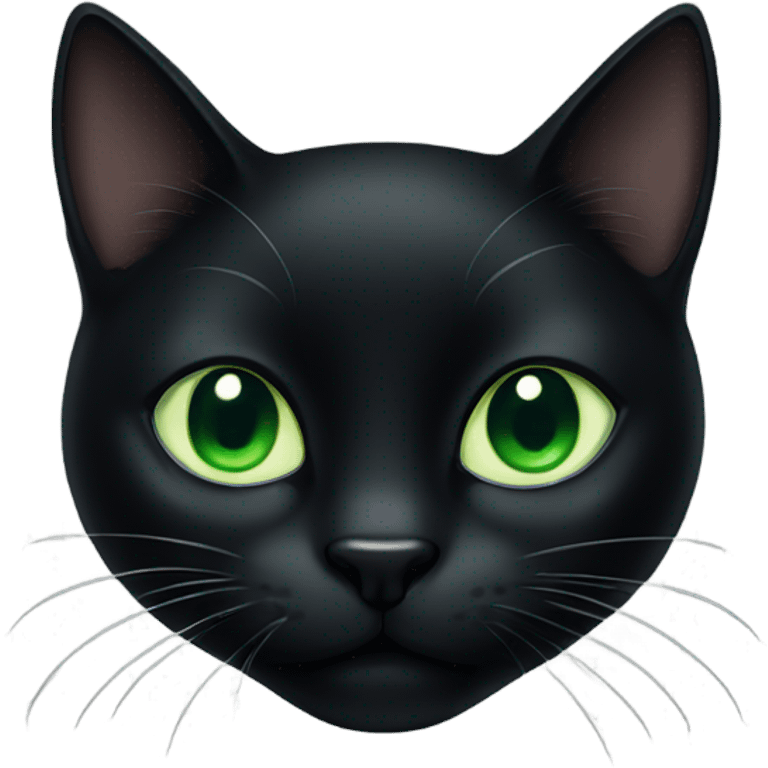 Black cat with green eyes  emoji