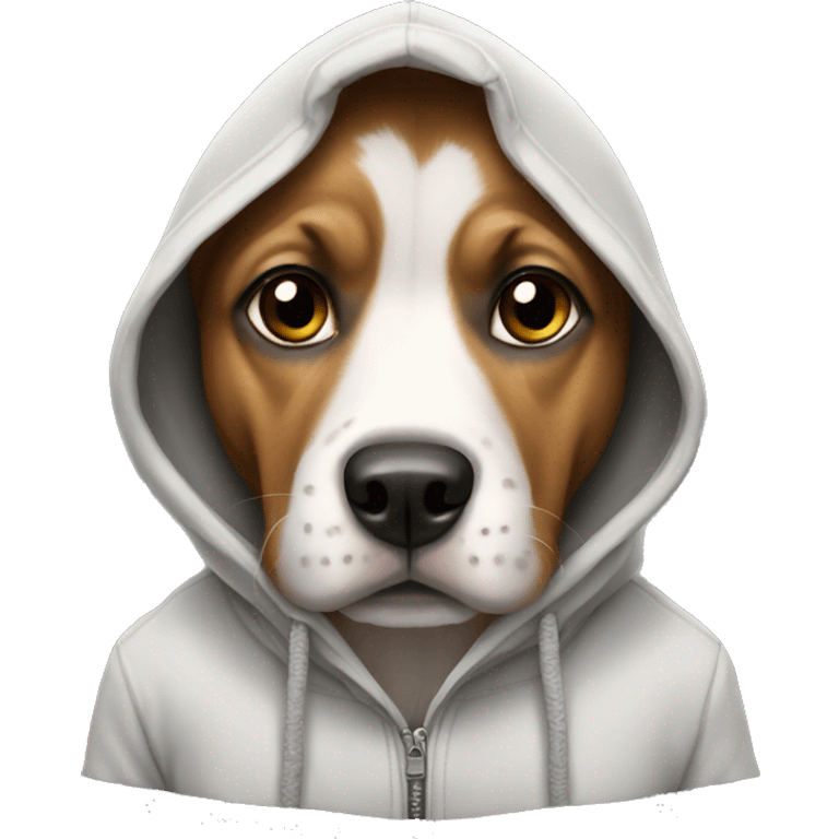 Dog wearing a hoodie emoji