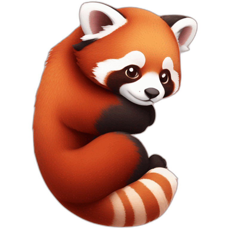 red panda hugging red panda emoji