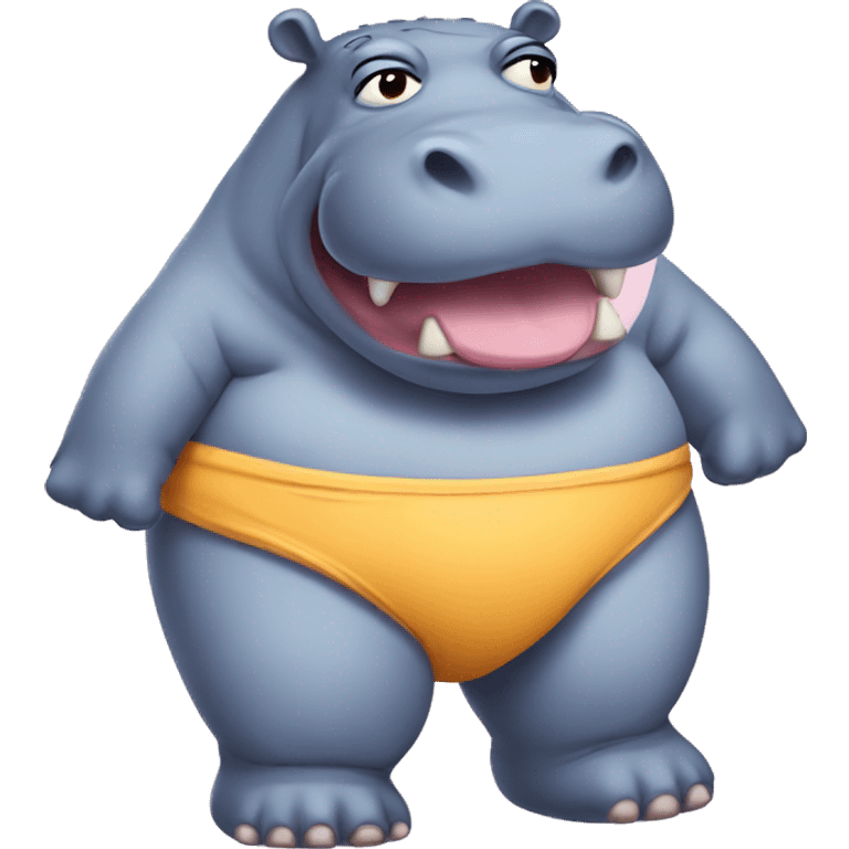 Hippo with a hate and bikini  emoji