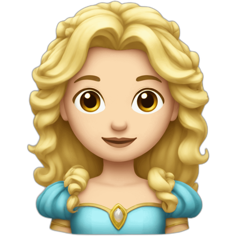 rapuncel princesa rubia con pelo súper largo emoji