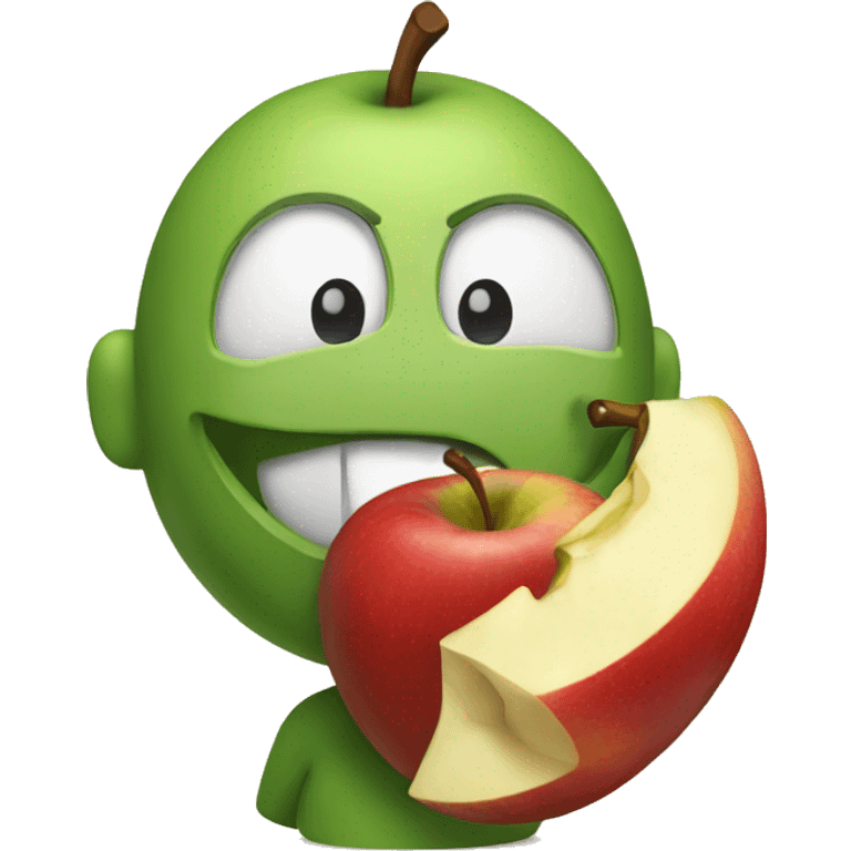 San eating apple emoji